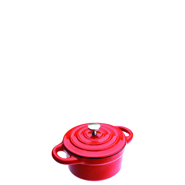 Mini κοκοτιέρα μεντεμένια στρογγυλή κοκκινη ή μαύρη 10cm